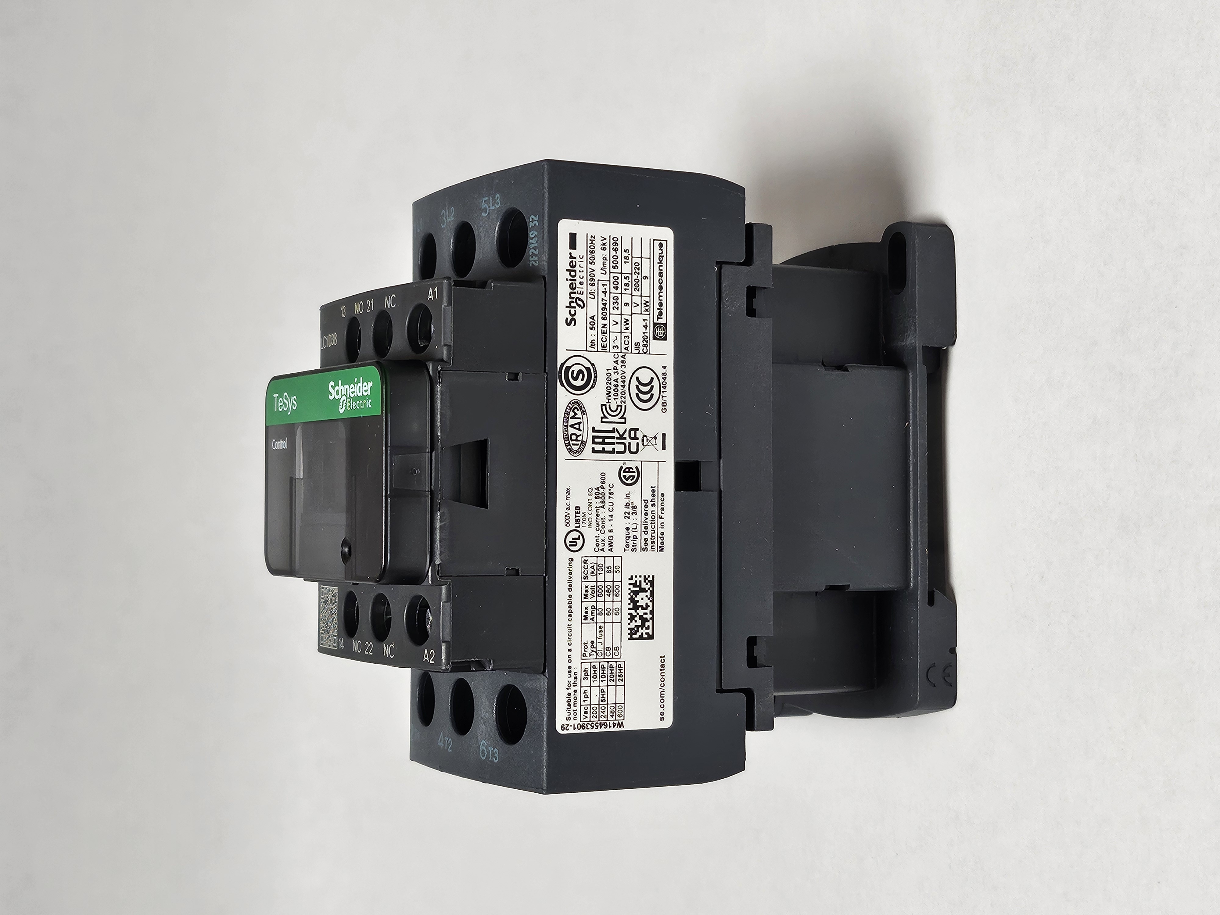 DTE Schneider LC1D38BD Tesys 24VDC 38A Leistungsschütz 90 x 110 x 50 mm